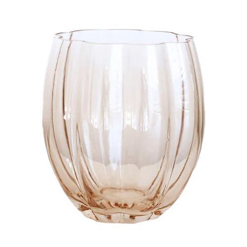 Home Lab Petal Stemless Glass Light Amber Set Of 4